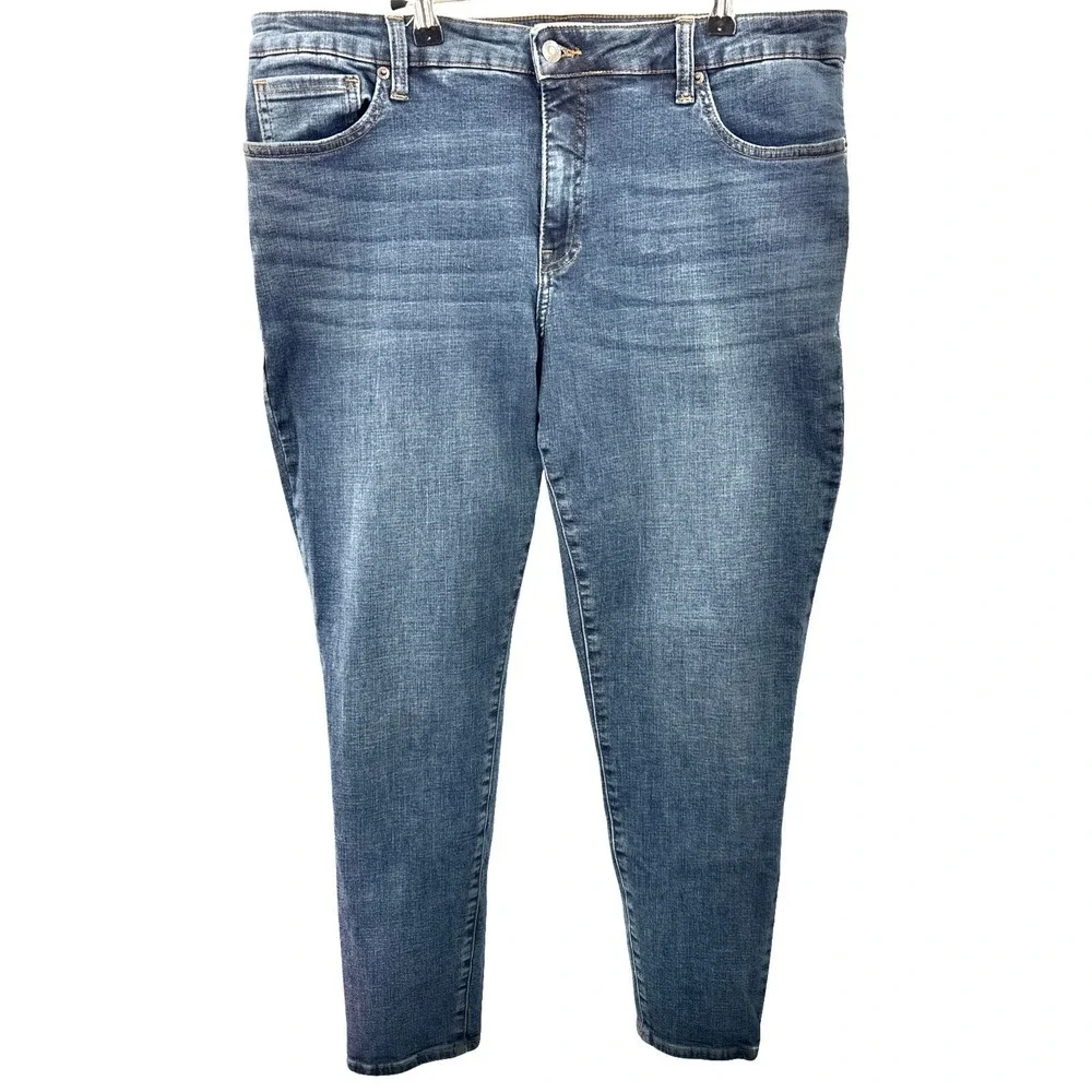 Pistola Mid Rise Skinny Jeans Size 18W Blue‎ Stretch Denim Ankle